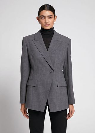 & Other Stories + Double-Breasted Ayssemetric Blazer