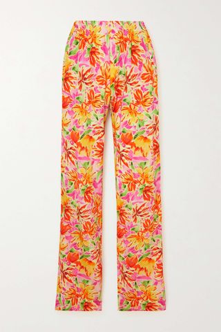 Dries Van Noten + Floral-Print Stretch-Jersey Straight-Leg Pants