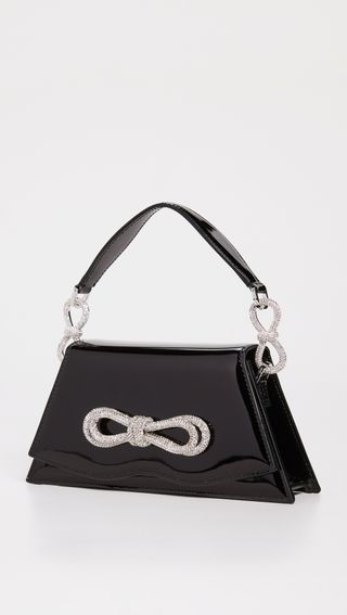 Mach & Mach + Black Patent Leather Samantha Handbag