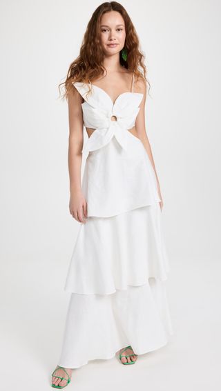 Farm Rio + Off White Flower Maxi Dress