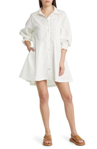 Free People + Hannah Cotton Poplin Mini Shirtdress