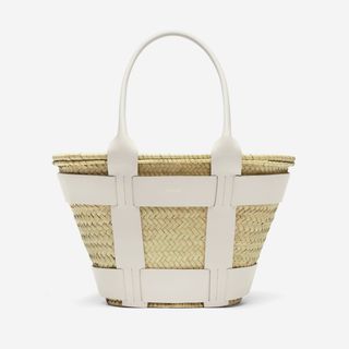 Demellier + The Santorini | Natural Basket Off-White Smooth