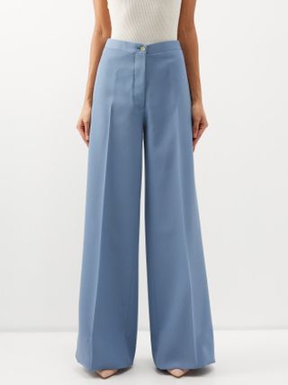 Giuliva Heritage + The Leila Wool-Drill Wide-Leg Trousers