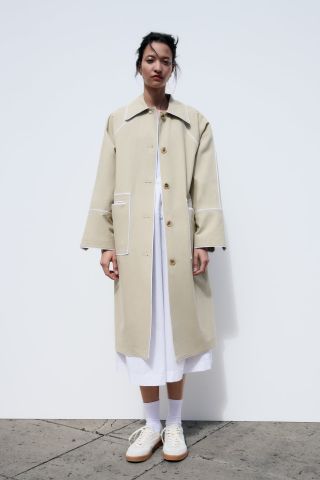 Zara + Oversized Contrast Coat