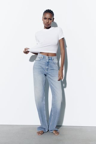 Zara + TRF High Rise Wide Leg Jeans