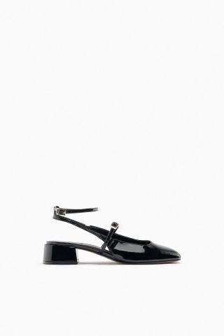 Zara + Block Heel Slingback Shoes