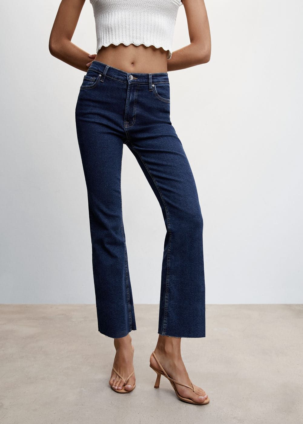 Mango + Crop Flared Jeans