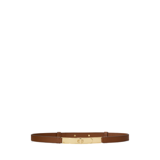 Ralph Lauren + Turn-Lock Skinny Leather Belt