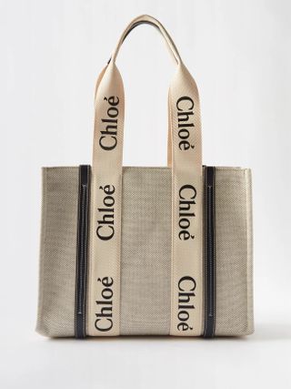 Chloé + Woody Medium Linen Tote Bag