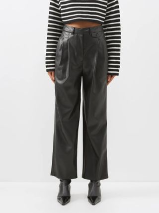 The Frankie Shop + Pernille Pleated Faux-Leather Trousers