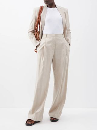 Matteau + Pleated Linen-Blend Trousers