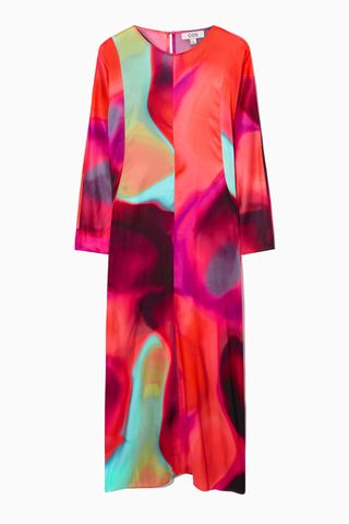 COS + Printed Dolman-Sleeve Maxi Dress