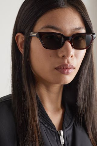 Oliver Peoples + + Khaite Cat-Eye Acetate and Gold-Tone Sunglasses