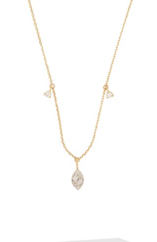 Stone and Strand + Diamond Petal Pendant Necklace