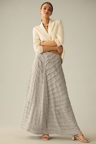 By Anthropologie + By Anthropologie Ruffle Stripe Skirt