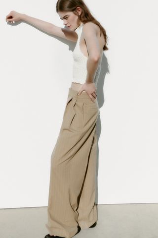 Zara + Full-Length Pinstripe Pants
