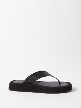 The Row + Ginza Leather and Suede Sandals