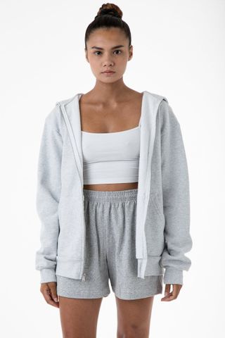 Los Angeles Apparel + Heavy Fleece Zip Up Hooded Sweatshirt