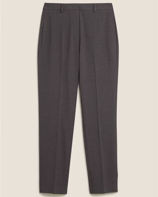 Marks and Spencers + Slim Fit Ankle Grazer Trousers With Stretch