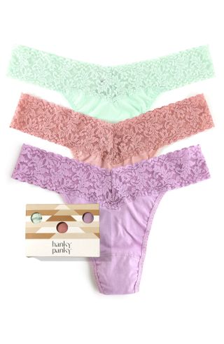 Hanky Panky + Holiday Assorted 3-Pack Cotton Original Rise Thongs