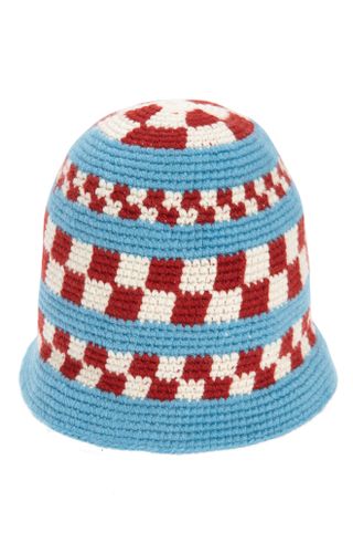 The Elder Statesman + Speed Check Crochet Cashmere Bucket Hat