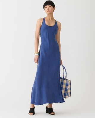 J.Crew + Alicia Cupro-Blend Racerback Slip Dress