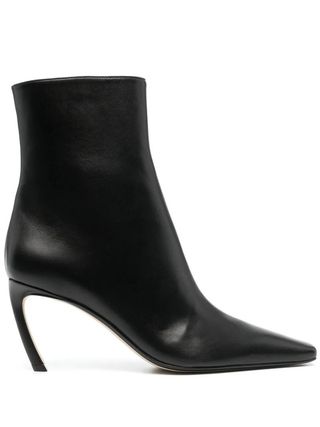 Lanvin + Black Swing 80 Leather Ankle Boots