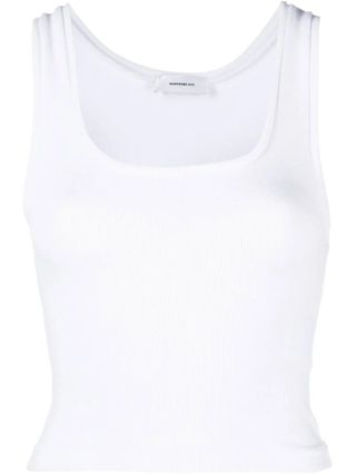 Wardrobe.NYC + White Ribbed Vest Top