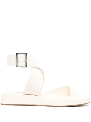 Giaborghini + Neutral Rosie 4 Flat Leather Sandals