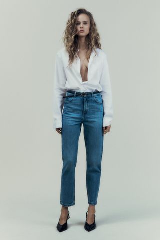 Zara + High-Waisted Z1975 Mom-Fit Jeans