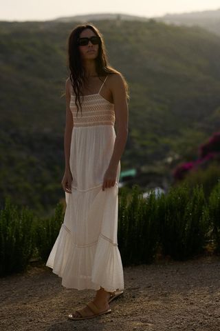 Zara + Combination Tiered Mini Dress