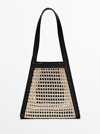 Massimo Dutti + Leather Mesh Bag