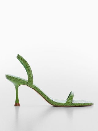 Mango + Heel Croc-Effect Sandals