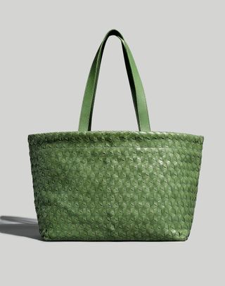 Madewell + Large Woven Leather Tote
