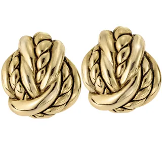 Oscar De La Renta + Vintage Earrings Clip Earrings Antique Gold