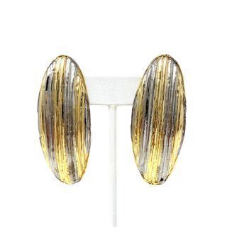 Mag's Mod Shoppe + Vintage 1980s Gold & Silver Tone Oblong Earrings