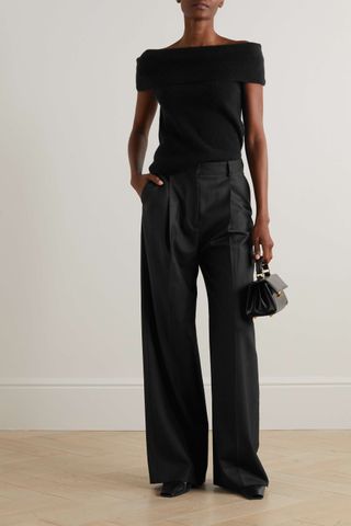 Toteme + Pleated Recycled-Twill Wide-Leg Pants