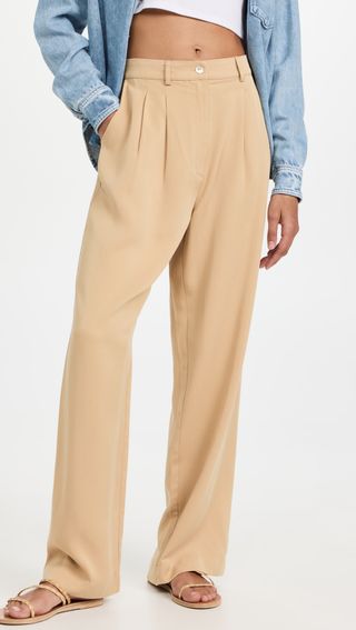 Donni + Twill Pleated Pants