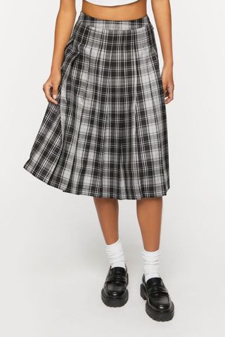 Forever 21 + Pleated Plaid Skirt