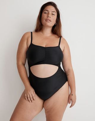 Madewell + Plus Cinched Cutout One-Piece Swimsuit