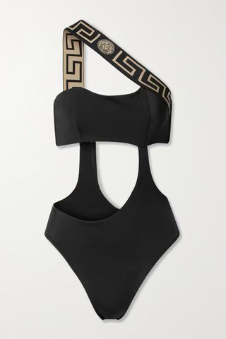 Versace + One-Shoulder Cutout Swimsuit