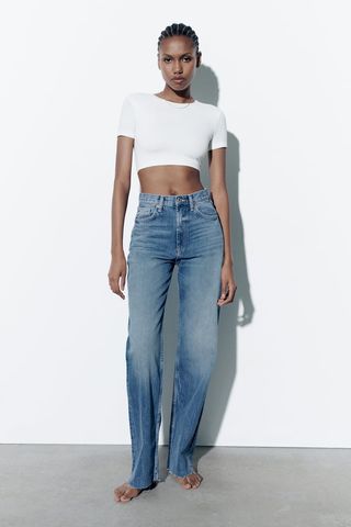 Zara + TRF High Rise Wide Leg Jeans