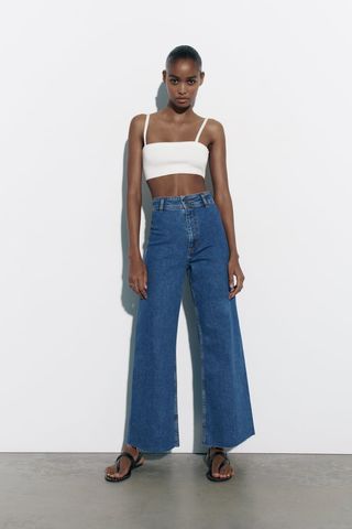 Zara + The High-Rise Marine Straight Jeans