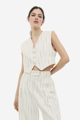 H&M + Linen-Blend Suit Waistcoat