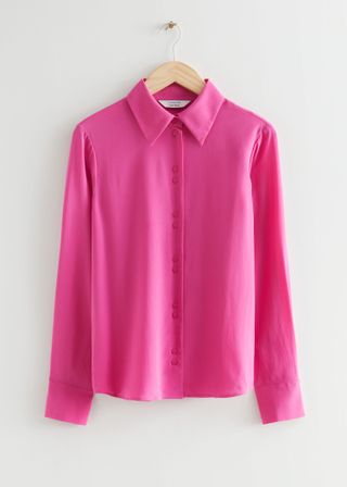 & Other Stories + Shell Button Silk Blouse
