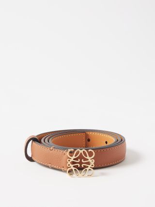 Loewe + Anagram-Buckle Leather Belt