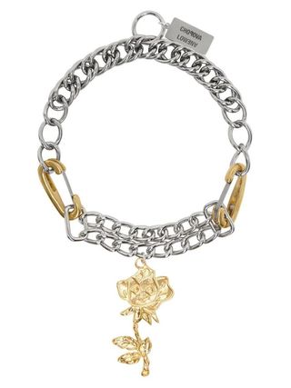 Chopova Lowena + Silver & Gold Double Curb Rose Necklace