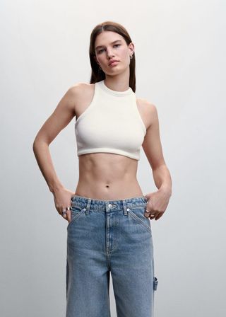 Mango + Knitted Cropped Top