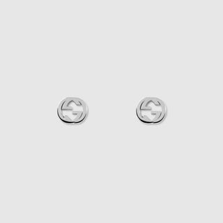Gucci + Silver Interlocking G Earrings