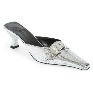 By Far + Evelyn Metallic Pointed Toe Mule